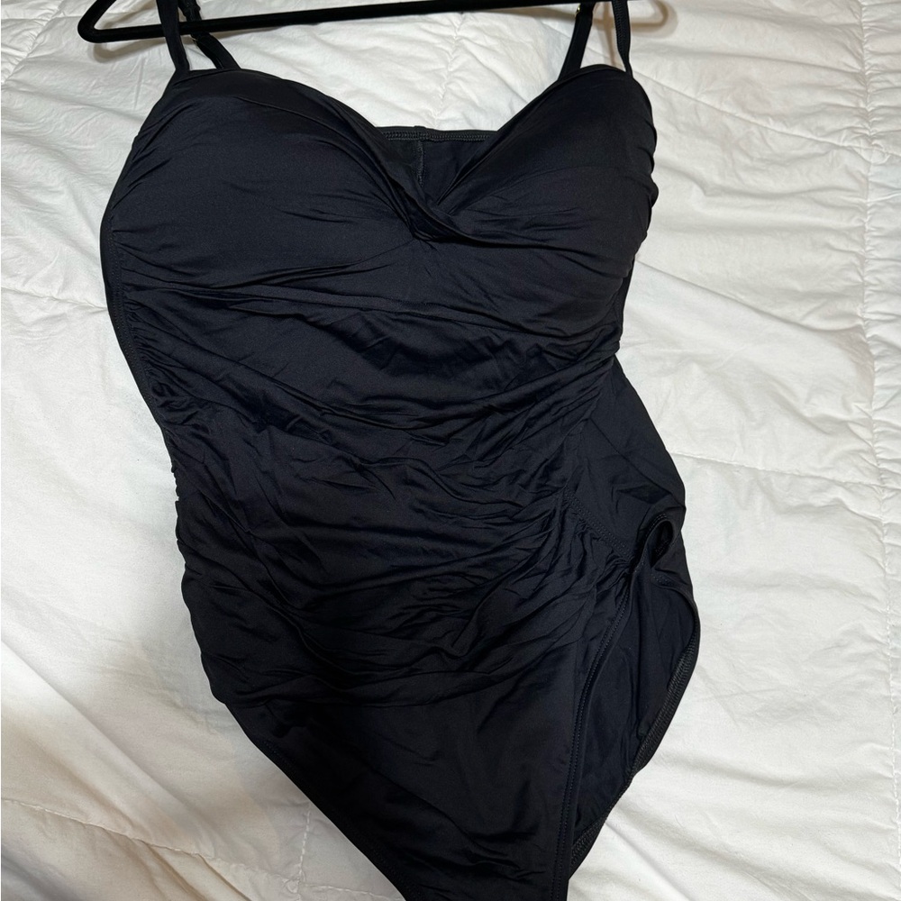 Black Ruched Swimsuit - Picture 3 of 6